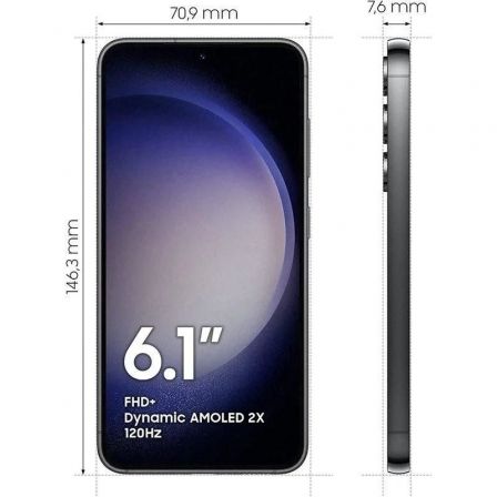 Smartphone Samsung Galaxy S23 8GB/ 256GB/ 6.1"/ 5G/ Negro Fantasma Smartphone Samsung Galaxy S23 8GB/ 256GB/ 6.1"/ 5G/ Negro Fantasma